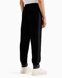 Soft velvet trousers with elasticated bottom