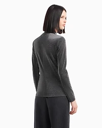 High neck sweater shiny double jersey