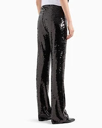 Flared trousers with sequins