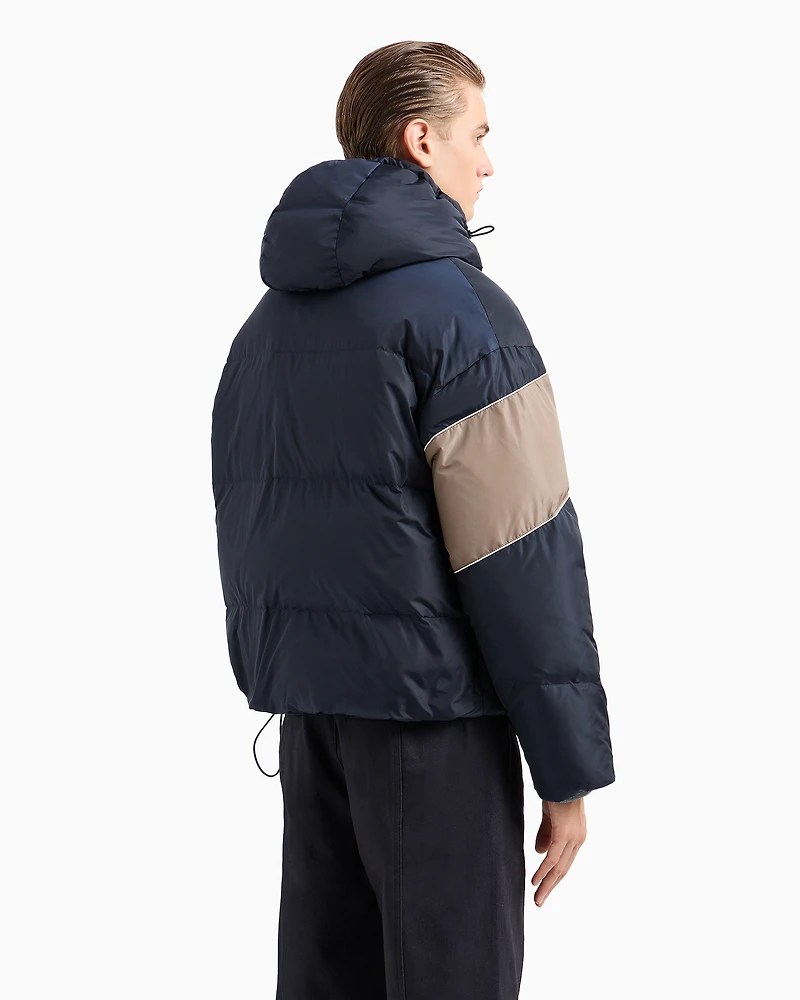 Jacket with hood and contrasting band ASV fabric
