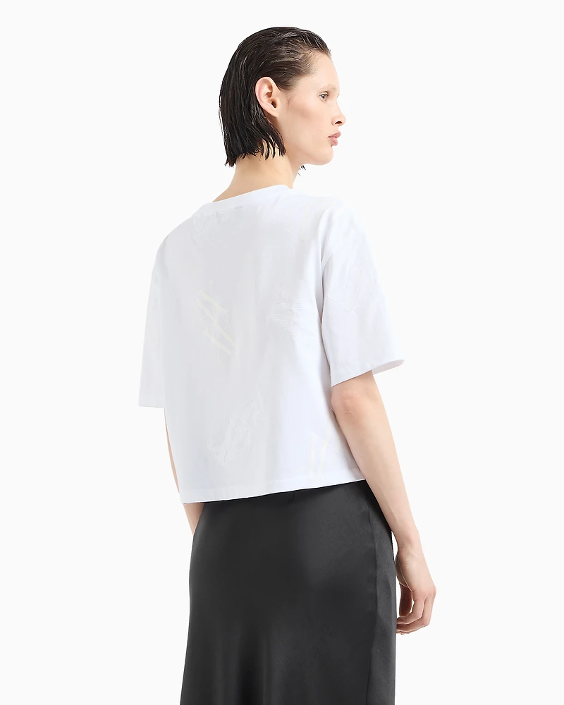 Cropped T-shirt with monogram logo ASV cotton