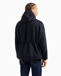 Caban with four pockets and cloth hood