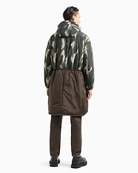 Crinkle Camou Nylon Hooded Parka