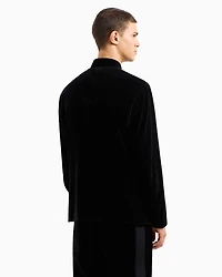 Single-breasted velvet jacket