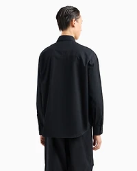 Loose fit cotton twill shirt with pockets