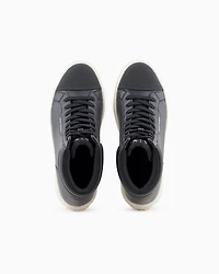 Leather sneakers with contrasting profile