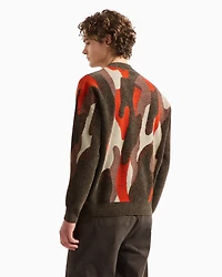 Camouflage Chenille Crewneck Sweater