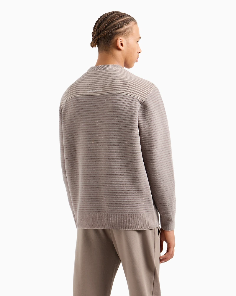 A Line Logo Striped Crewneck Sweater