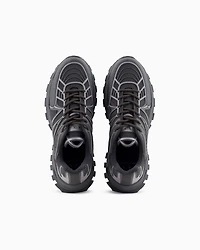 Sneakers with optical effect design and maxi sole