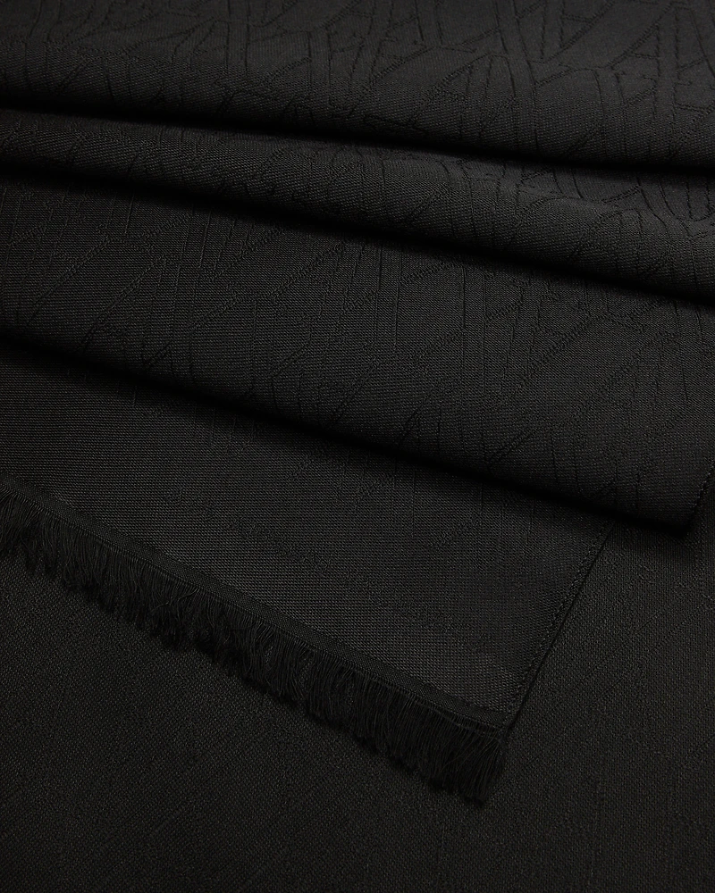 Soft fabric scarf with tone-on-tone allover logo