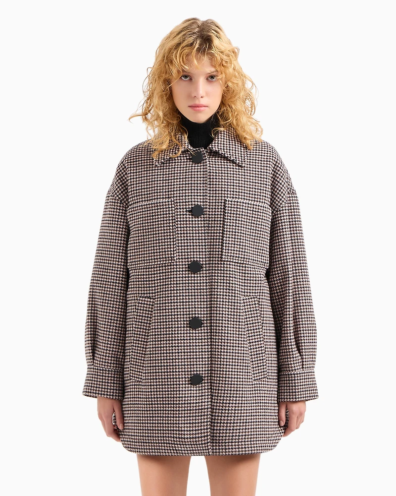 Wool blend shirt jacket