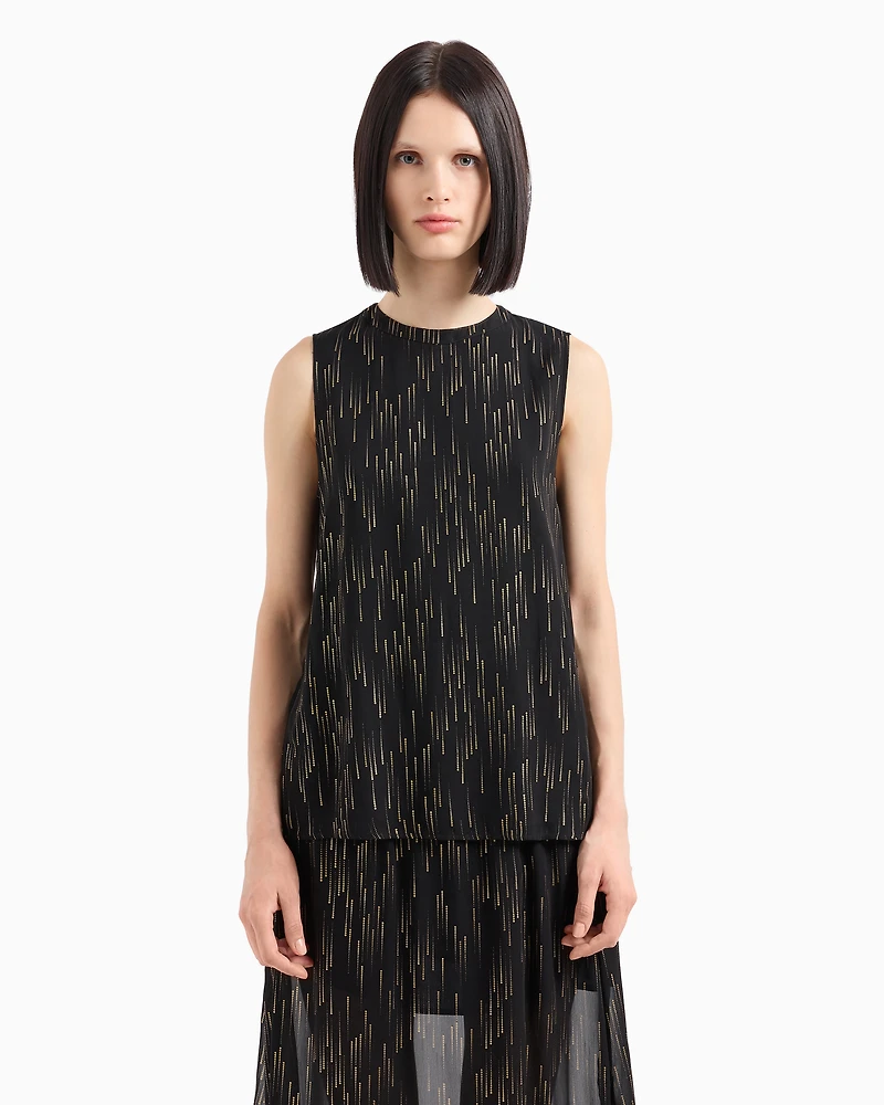 Voile top with lurex details