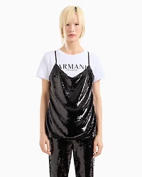 T-shirt with sequin top on the front