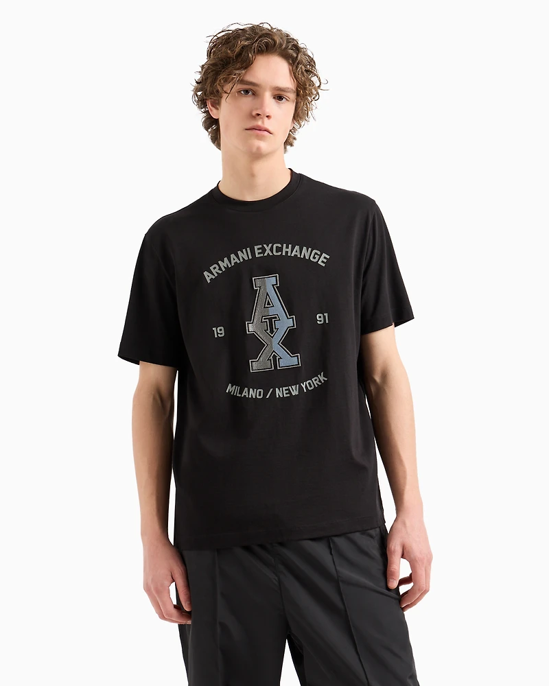 Regular fit T-shirt with maxi-print ASV cotton