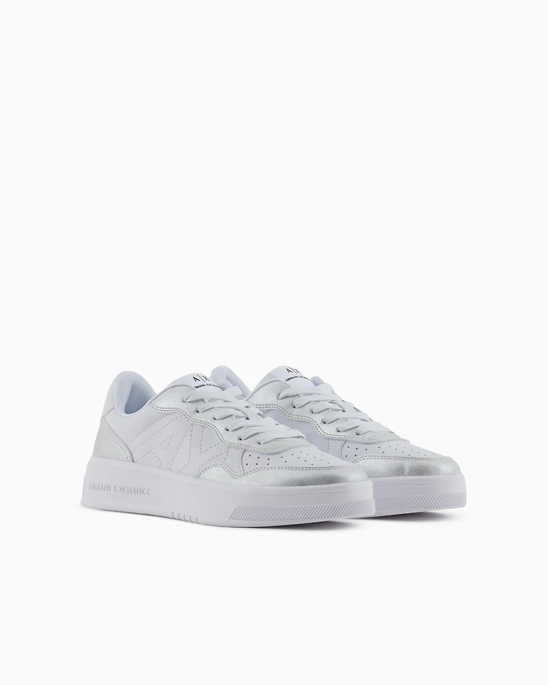 Sneakers with metallic inserts