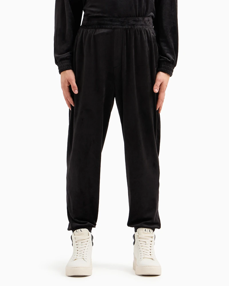 Oversized velour jogger trousers