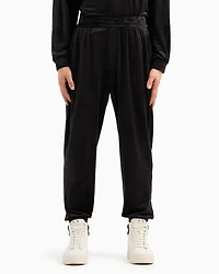 Oversized velour jogger trousers