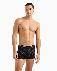 Stretch cotton boxer shorts with quilted logo