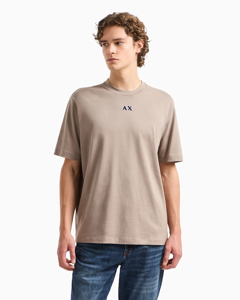 Regular fit heavy cotton T-shirt with stencil logo