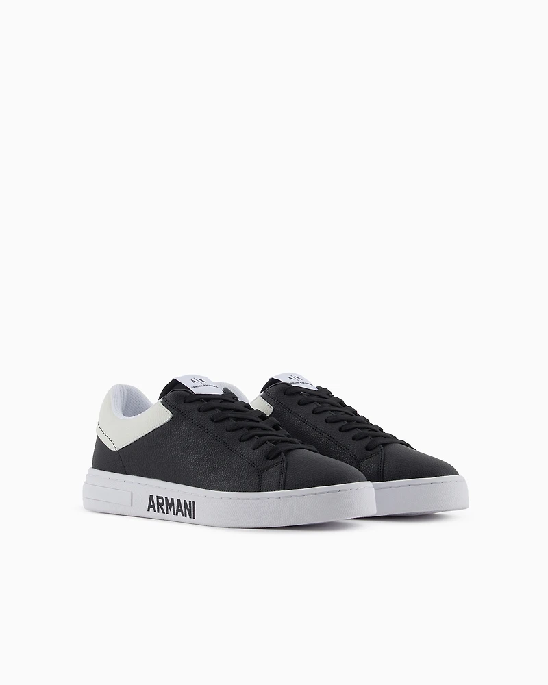 Leather sneakers with logo on the sole