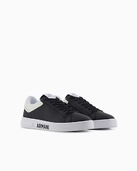 Leather sneakers with logo on the sole