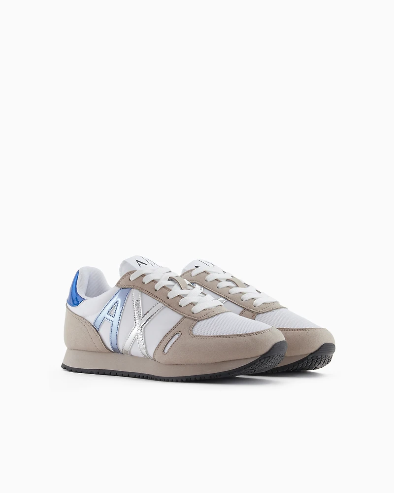 Microfiber sneakers with logo