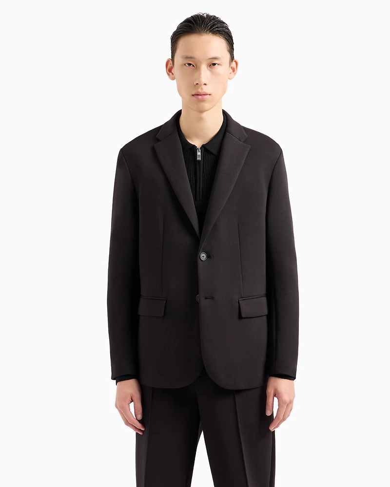 Single-breasted bonded cotton jacket