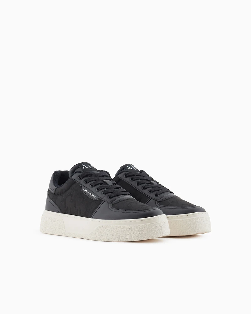 Fabric sneakers with allover logo