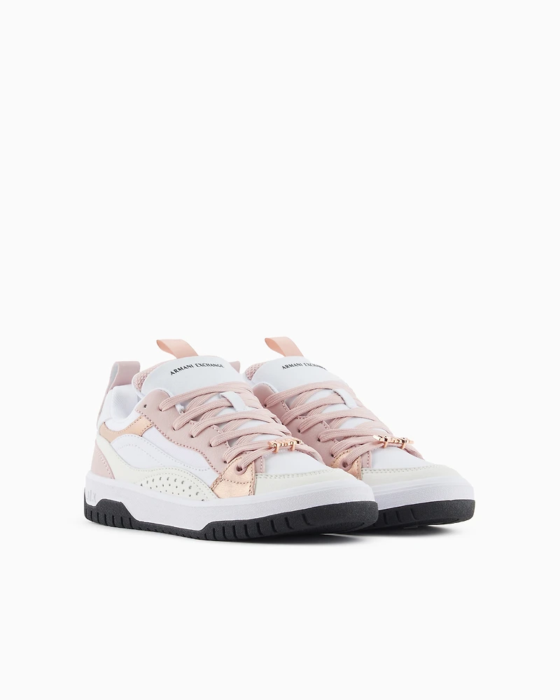 Sneakers with metal details and logo