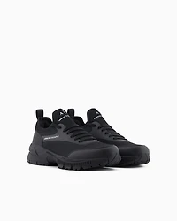 Fabric and mesh sneakers with logo