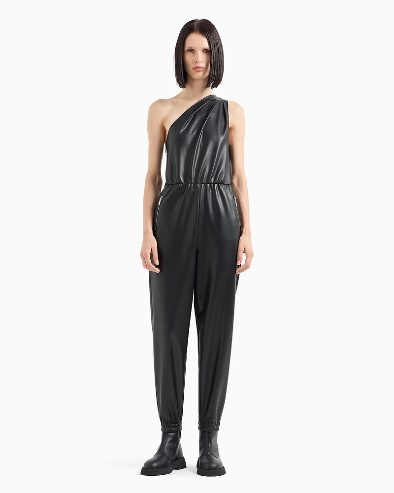 One-shoulder suit coated fabric