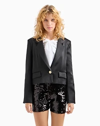 Short satin jacket