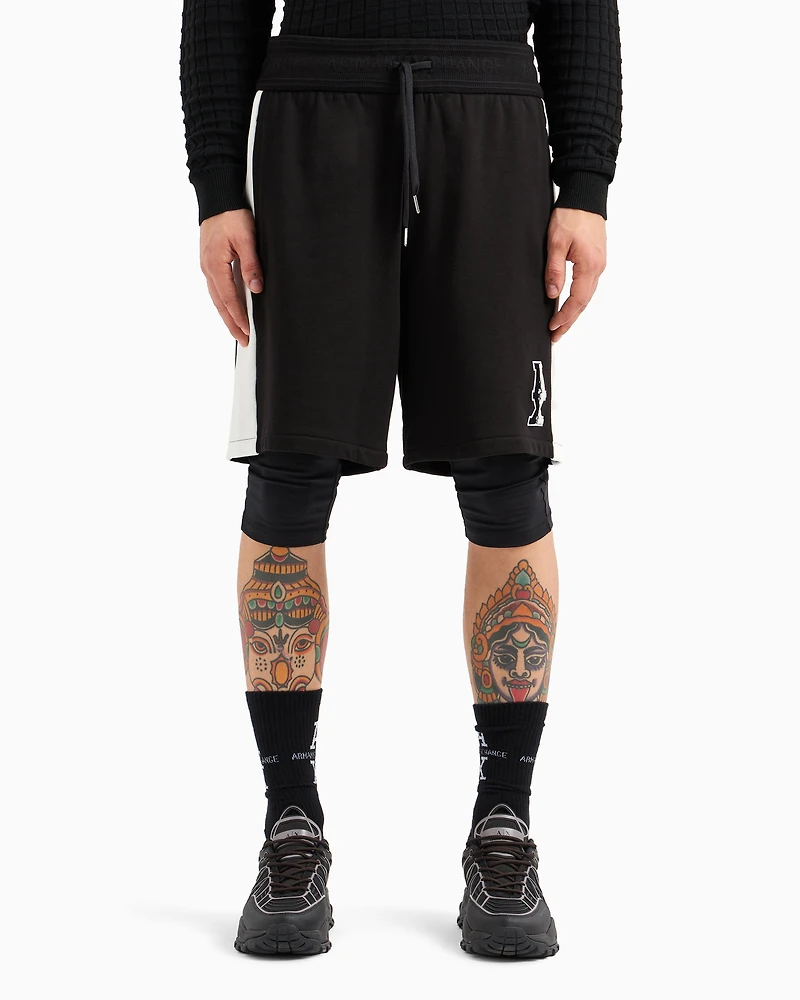 cotton french terry bermuda shorts with logo