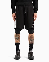 cotton french terry bermuda shorts with logo