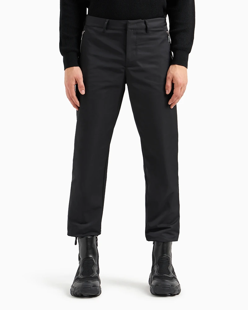 Slim fit trousers shiny twill