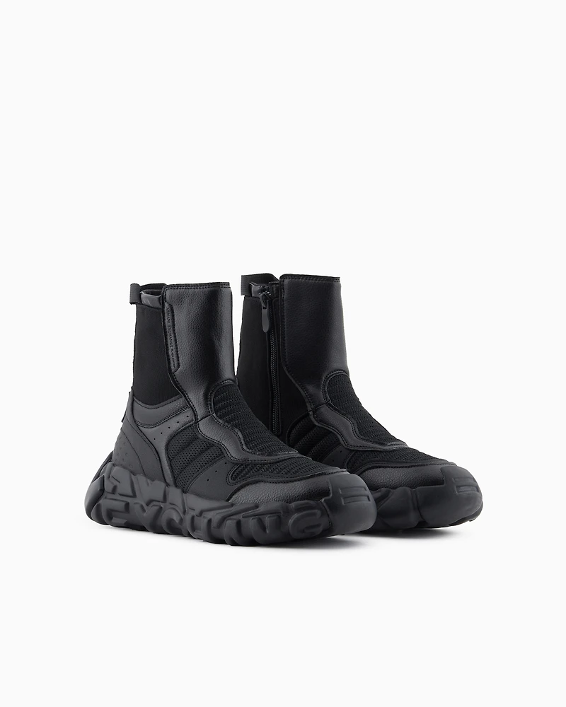 Oversized sole ankle boots with logo