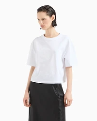 Cropped T-shirt with monogram logo ASV cotton