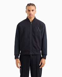 Cloth college jacket with contrasting sleeves
