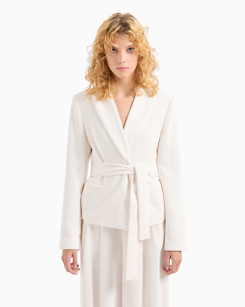 Corduroy jacket with belt