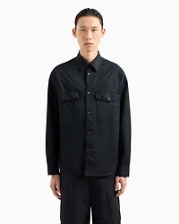 Loose fit cotton twill shirt with pockets