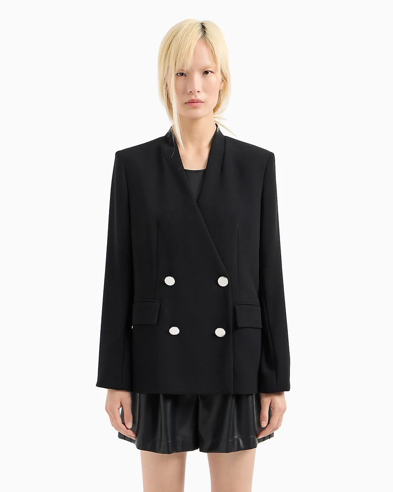 Double-breasted jacket with contrasting buttons