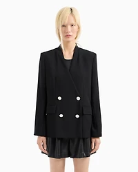 Double-breasted jacket with contrasting buttons