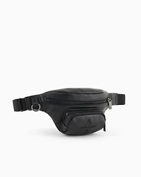 Bum bag with tone-on-tone embossed logo in garnet material
