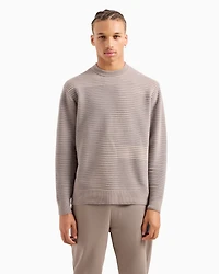A Line Logo Striped Crewneck Sweater