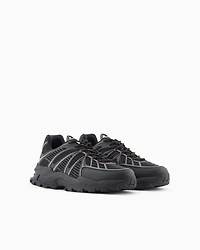 Sneakers with optical effect design and maxi sole