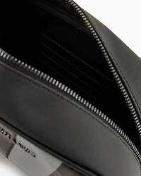 Beauty case with monogram and stripes