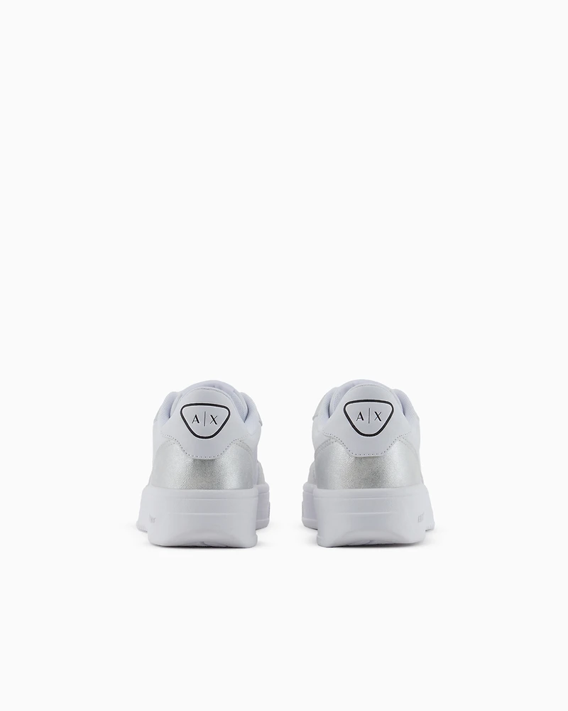 Sneakers with metallic inserts