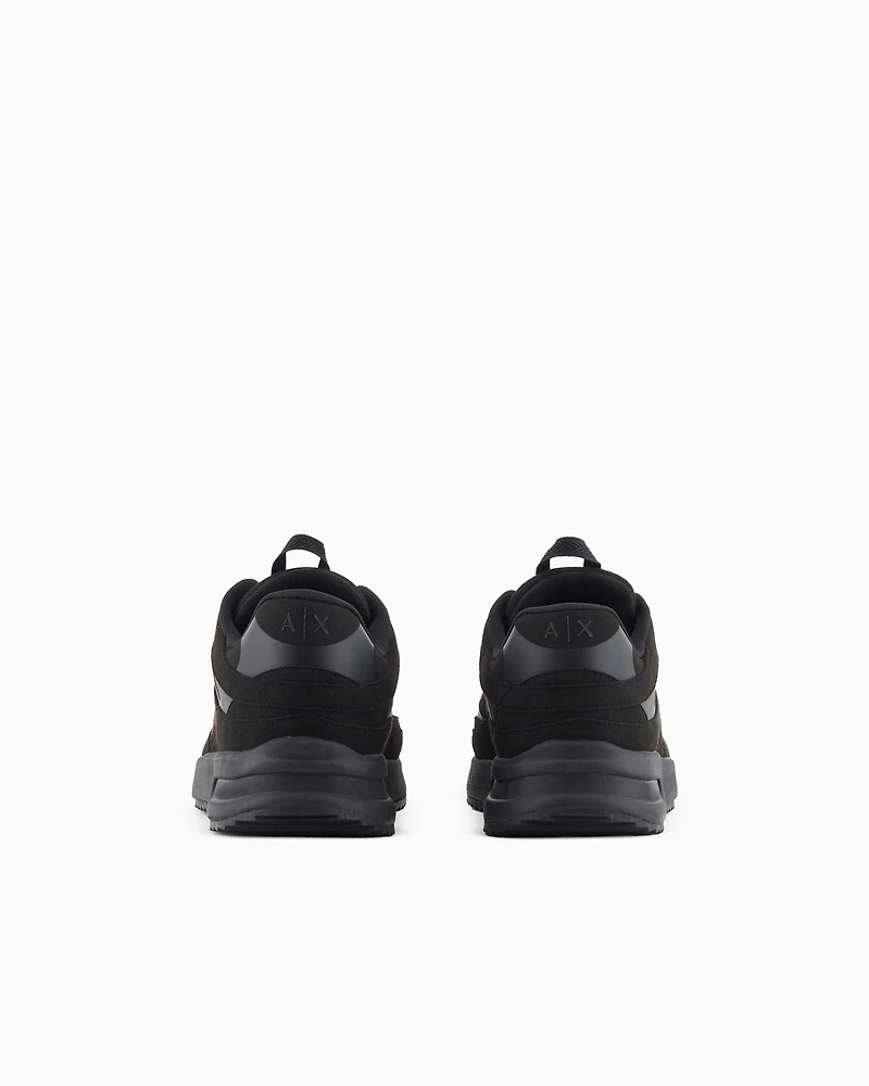 Microsuede sneakers with tone-on-tone inserts