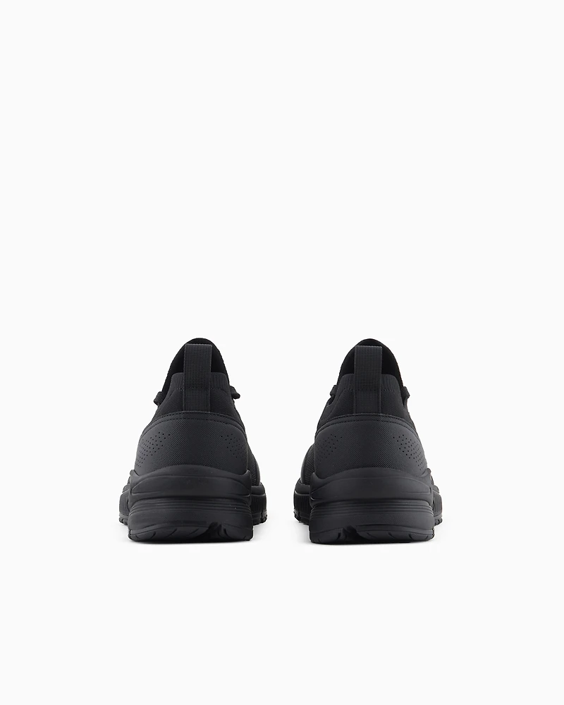 Fabric and mesh sneakers with logo