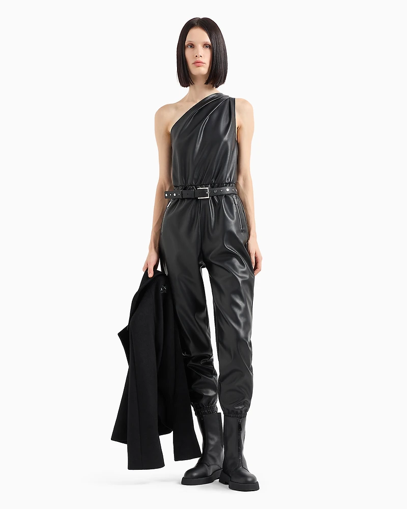 One-shoulder suit coated fabric